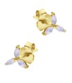 Little Three Petal Flower Silver Stud Earring STS-6210